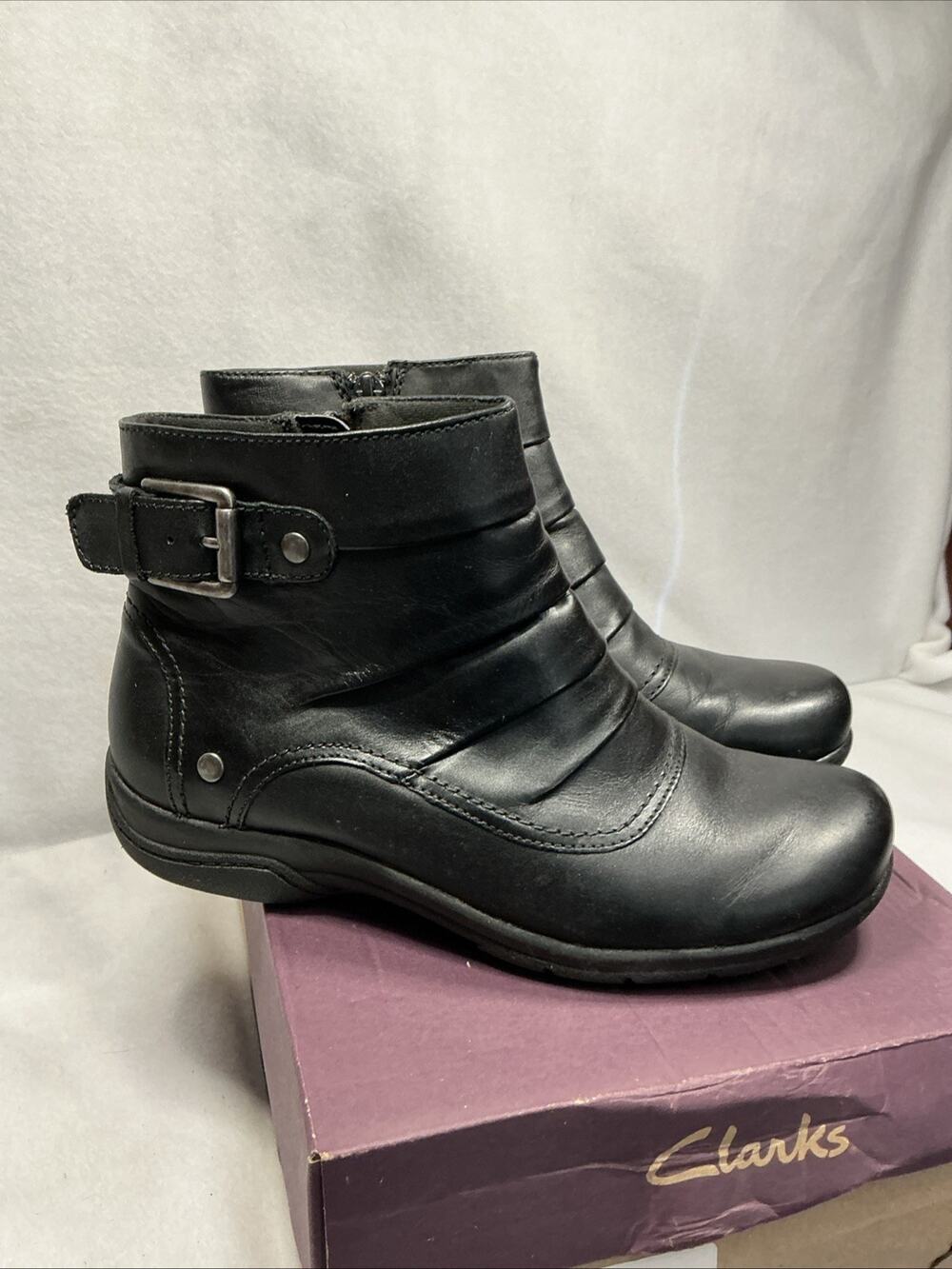 Clarks Christine Club Women’s Black Boots Size 7W, NIB, 4498